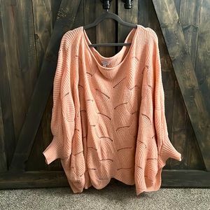 Off the Shoulder Sweater, Coral Color